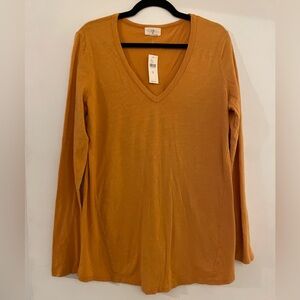 NWT Extra Long Mustard Yellow Long Sleeve Top from Anthropologie